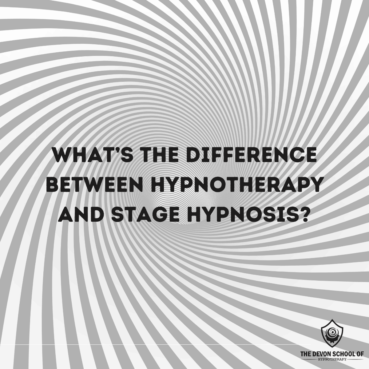 Spiral symbol representing stage hypnosis contrasted with clinical hypnotherapy