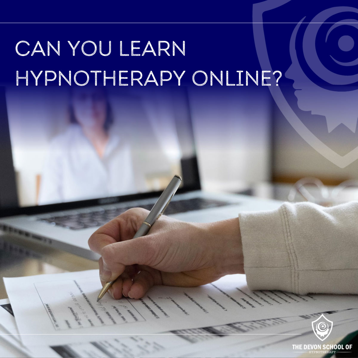 Hypnotherapy training session in the UK showing online and in person learning formats